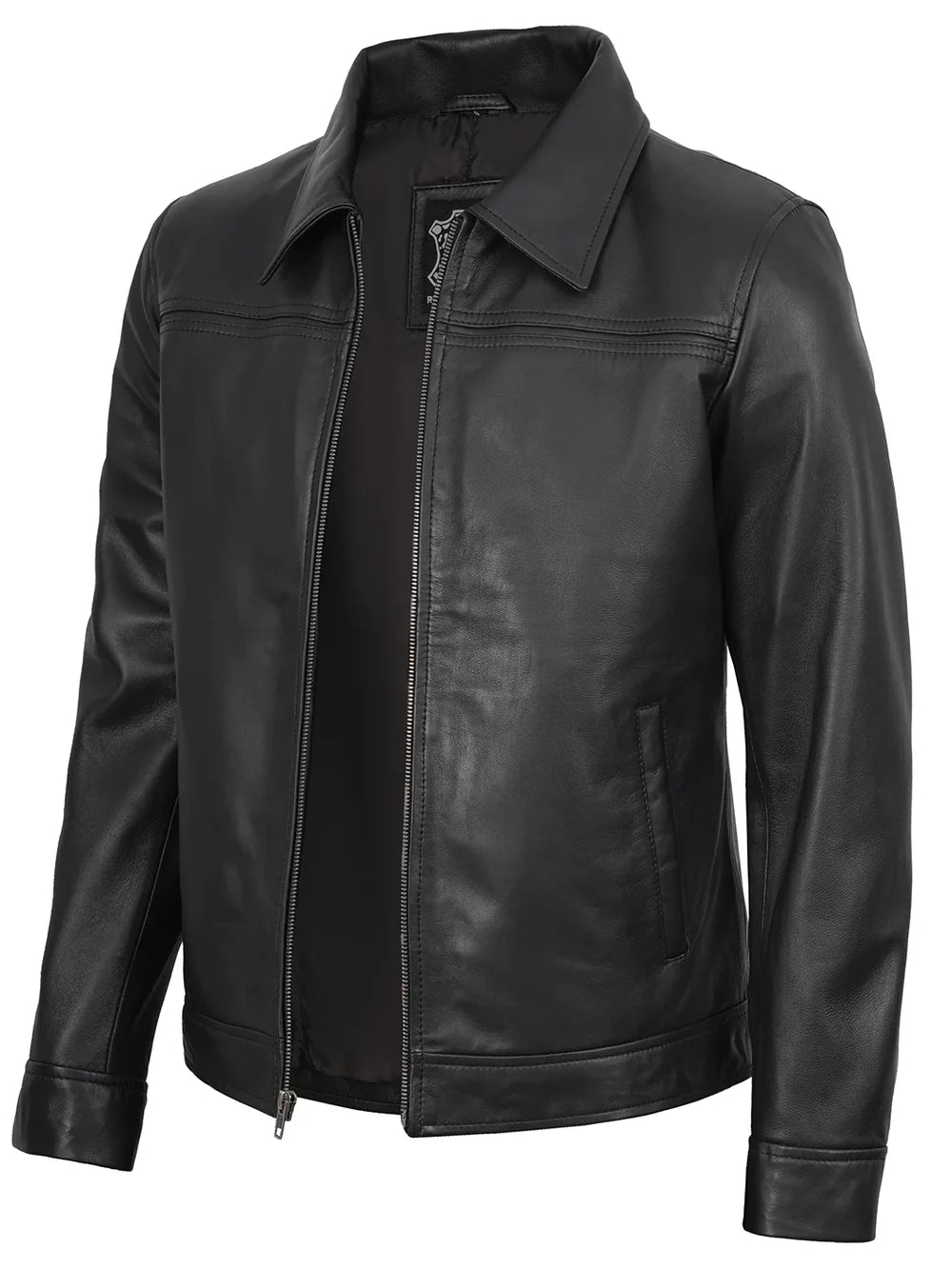 Mark Men's Harrington Black Lambskin Leather Jacket