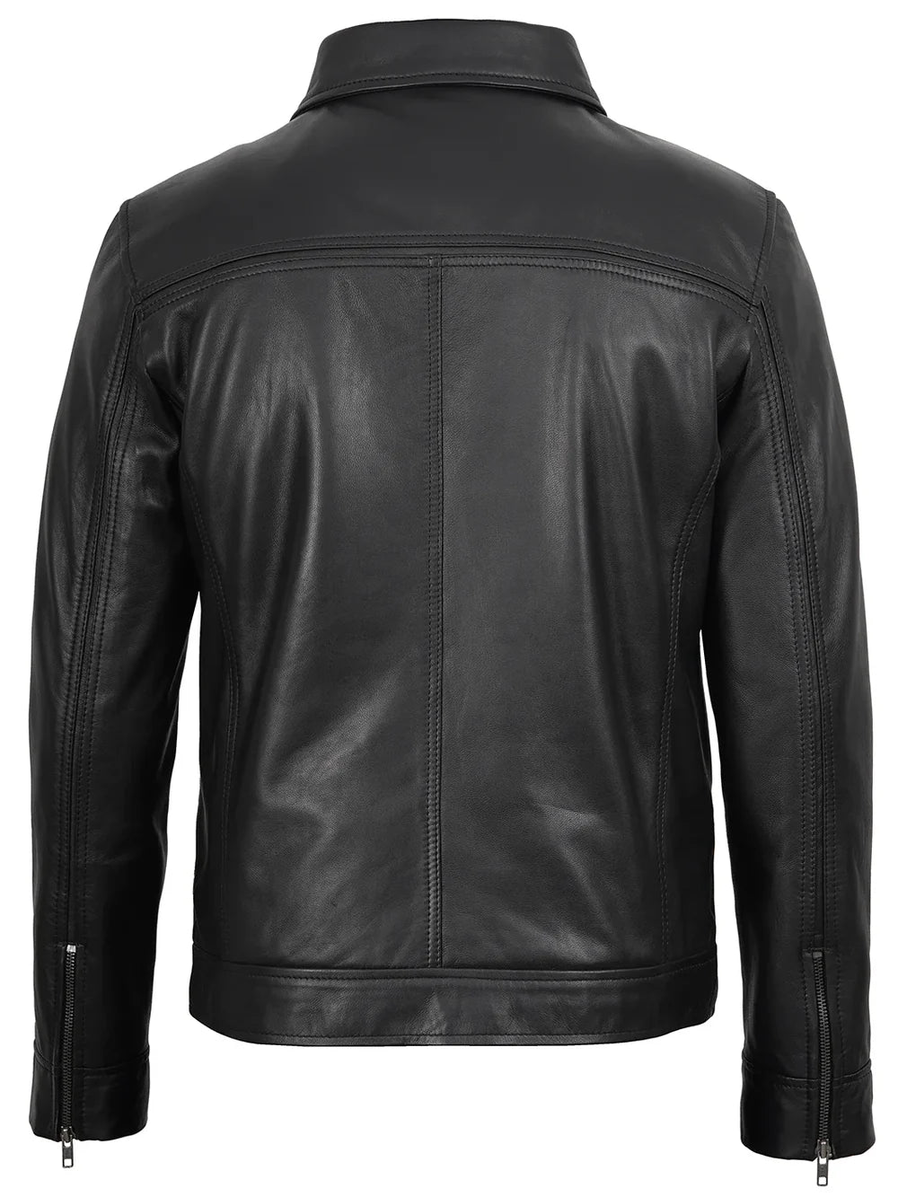 Mark Men's Harrington Black Lambskin Leather Jacket