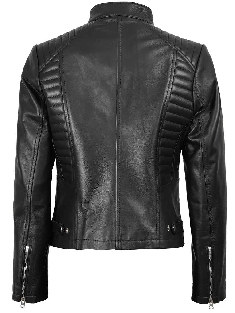 Rachel Women's Black Cafe Racer Style Leather Jacket
