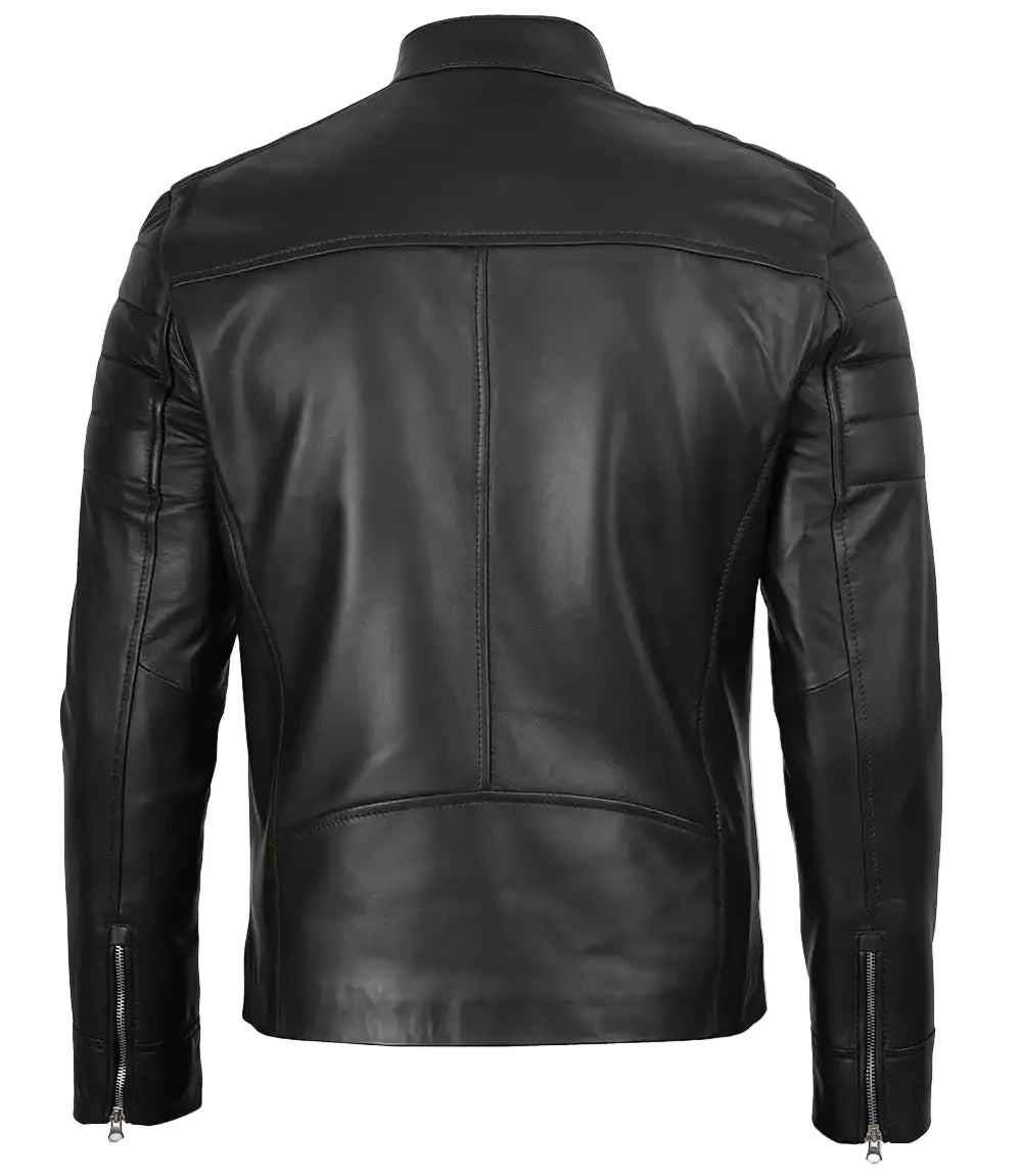 Carrie Men's Black Cafe Racer Style Leather Jacket