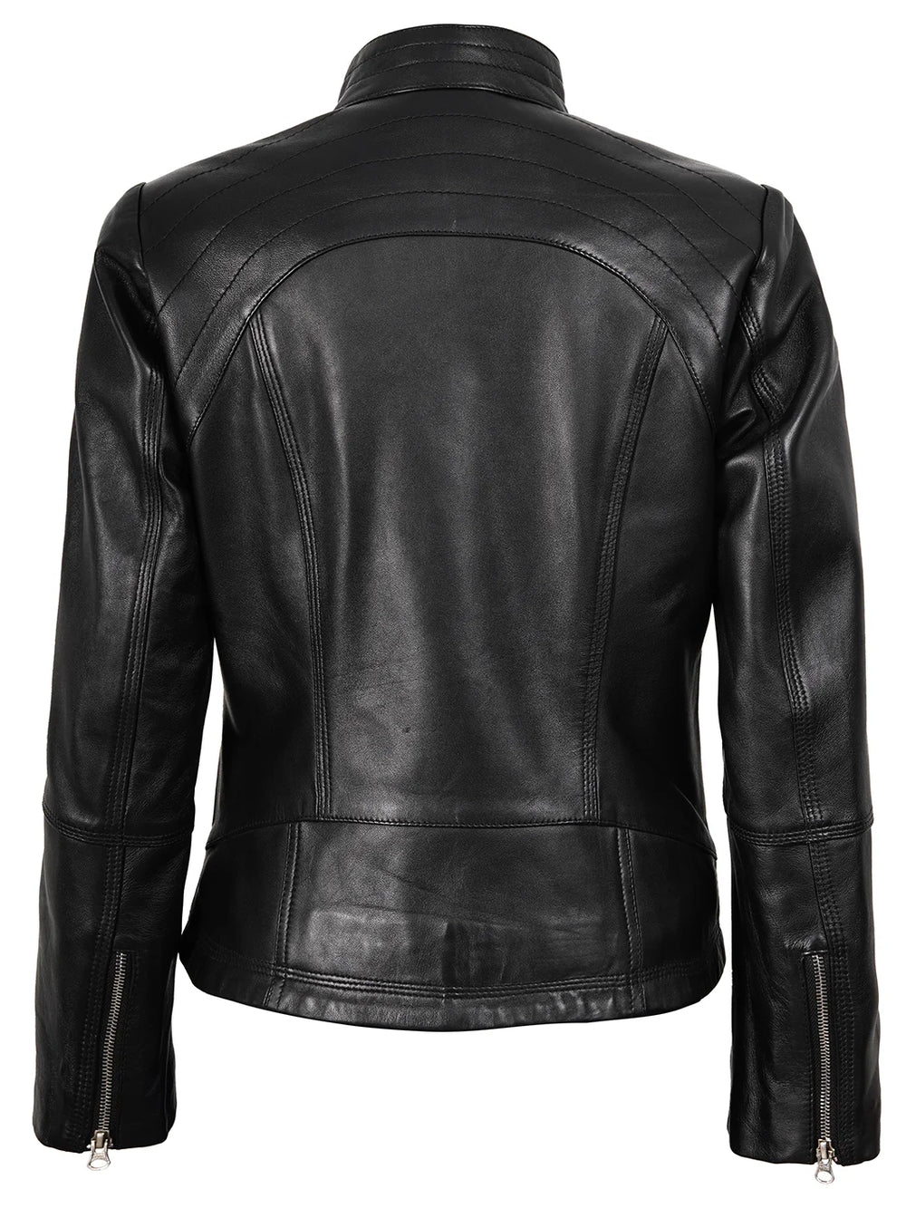 Real Leather Women's Black Biker Style Jacket