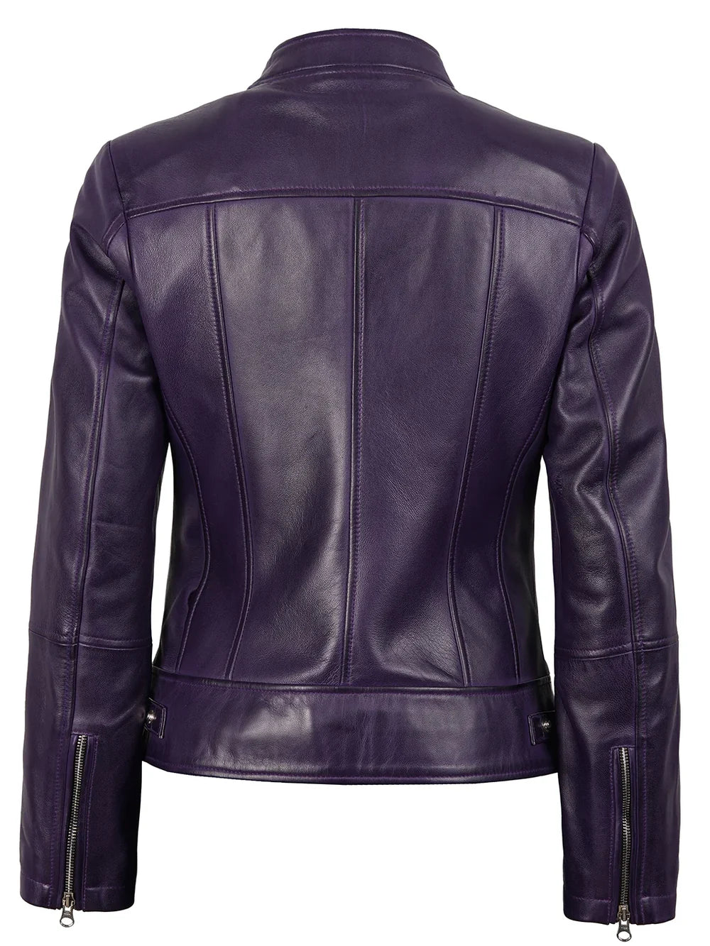 Amy Purple Cafe Racer Style Women's Leather Jacket