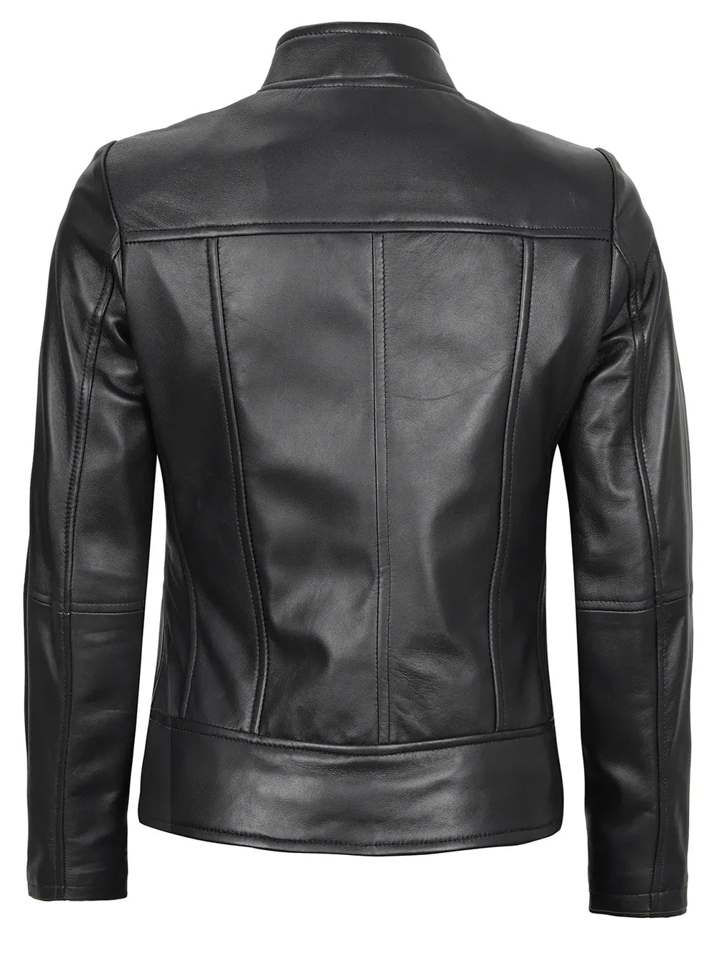 Amy Women's Black Cafe Racer Leather Jacket