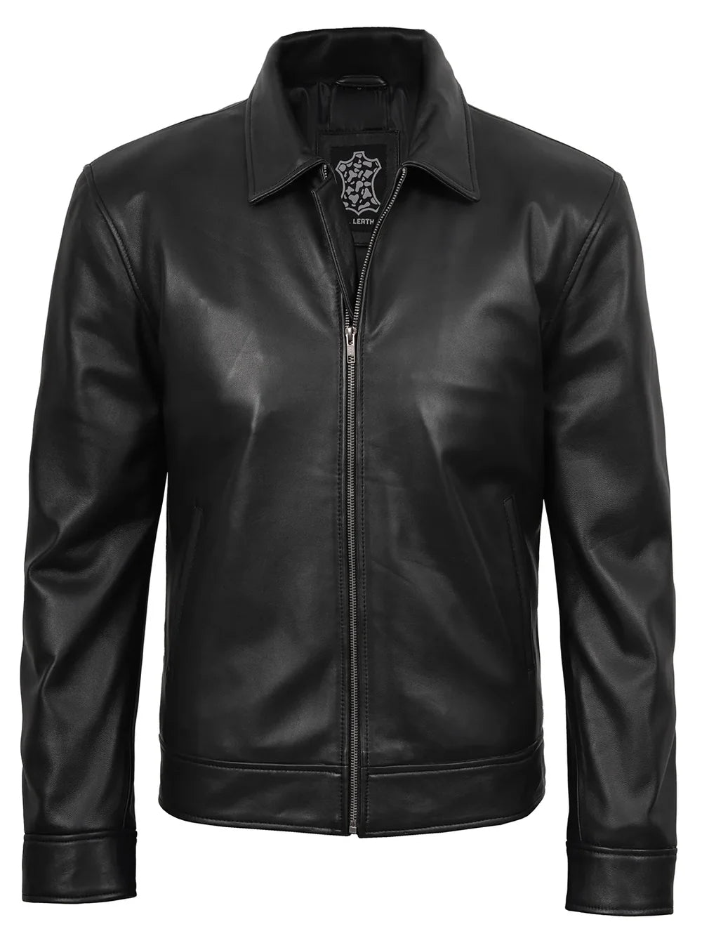 Tony Men's Black Harrington Real Leather Jacket