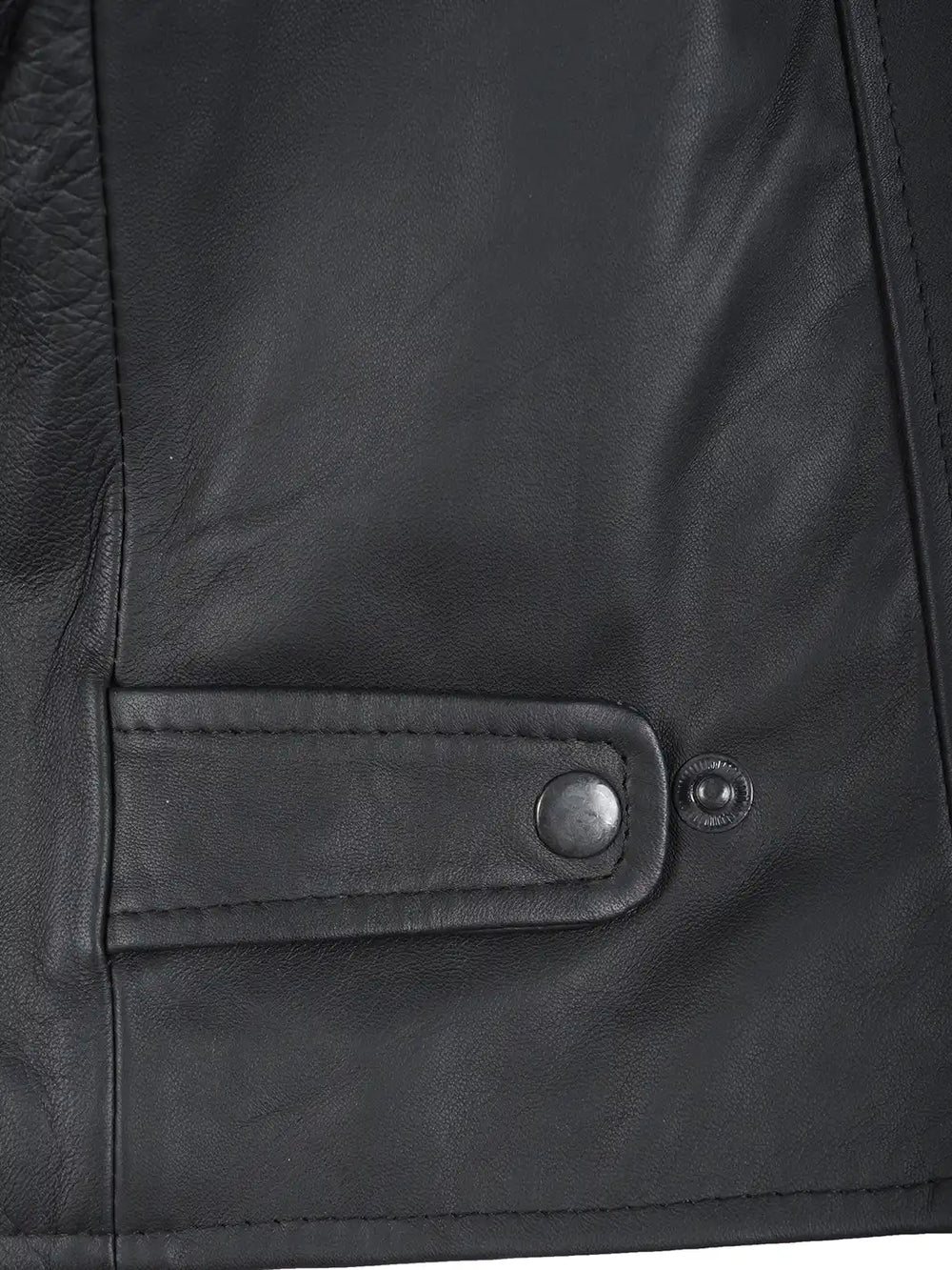 Vermont Men's Matte Black Biker Style Leather Jacket