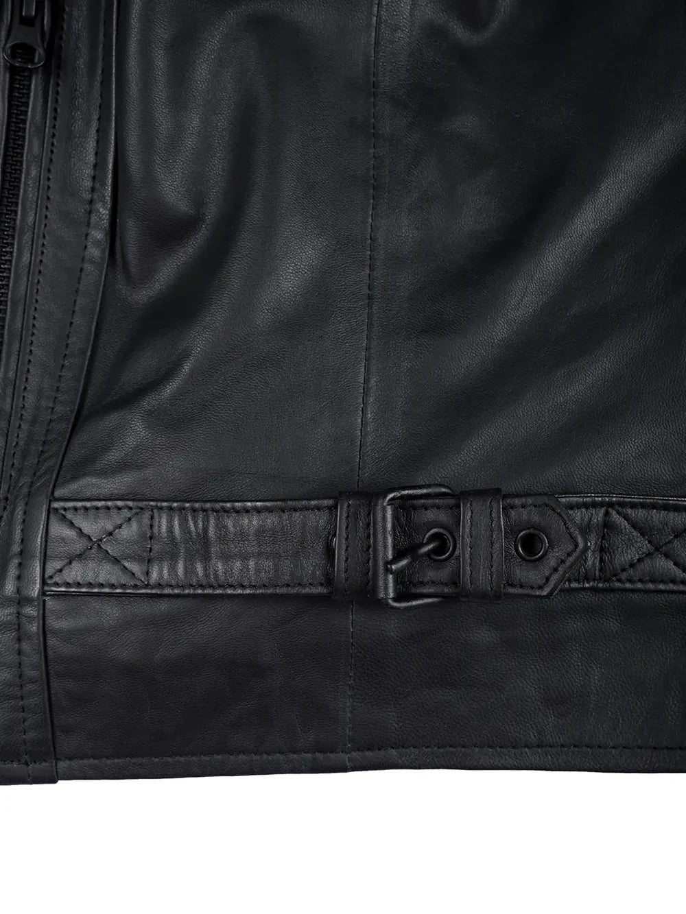 Mens Matte Black Biker Style Real Leather Jacket