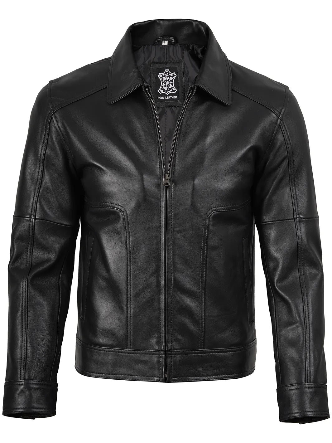 Thomas Men's Harrington Vintage Black Leather Jacket
