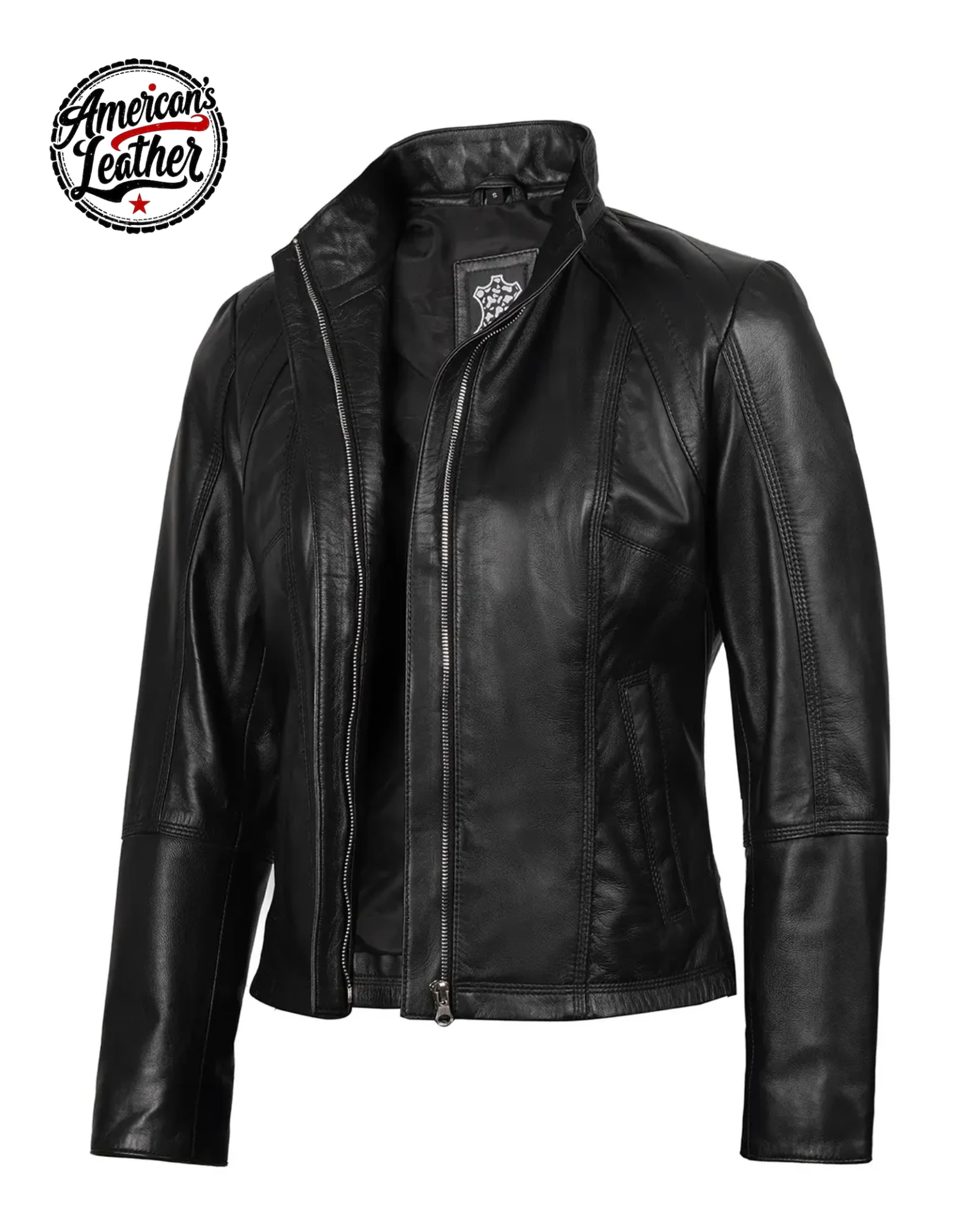 Real Leather Women's Black Biker Style Jacket
