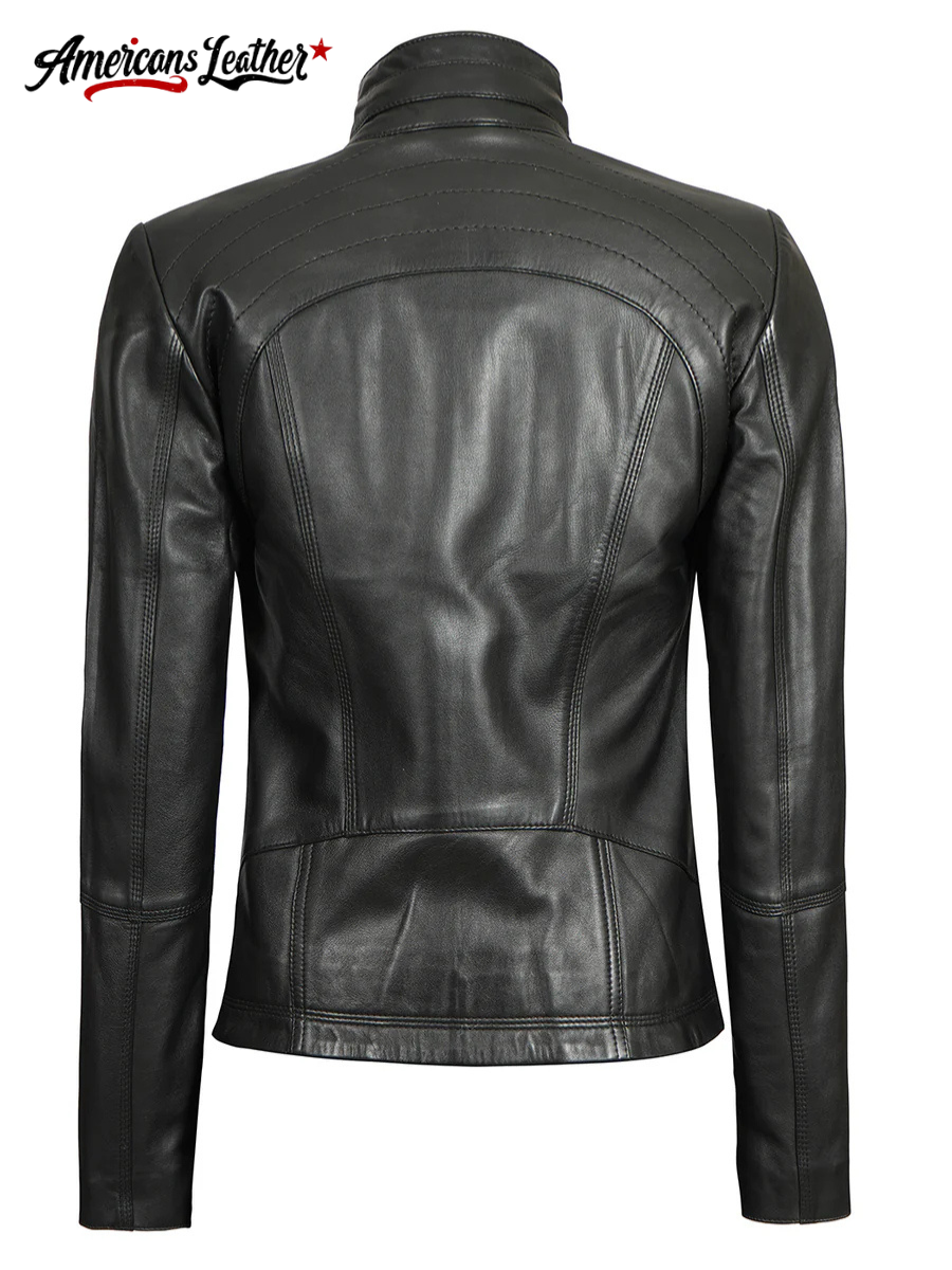 Aldo Womens Asymmetrical Black Leather Jacket