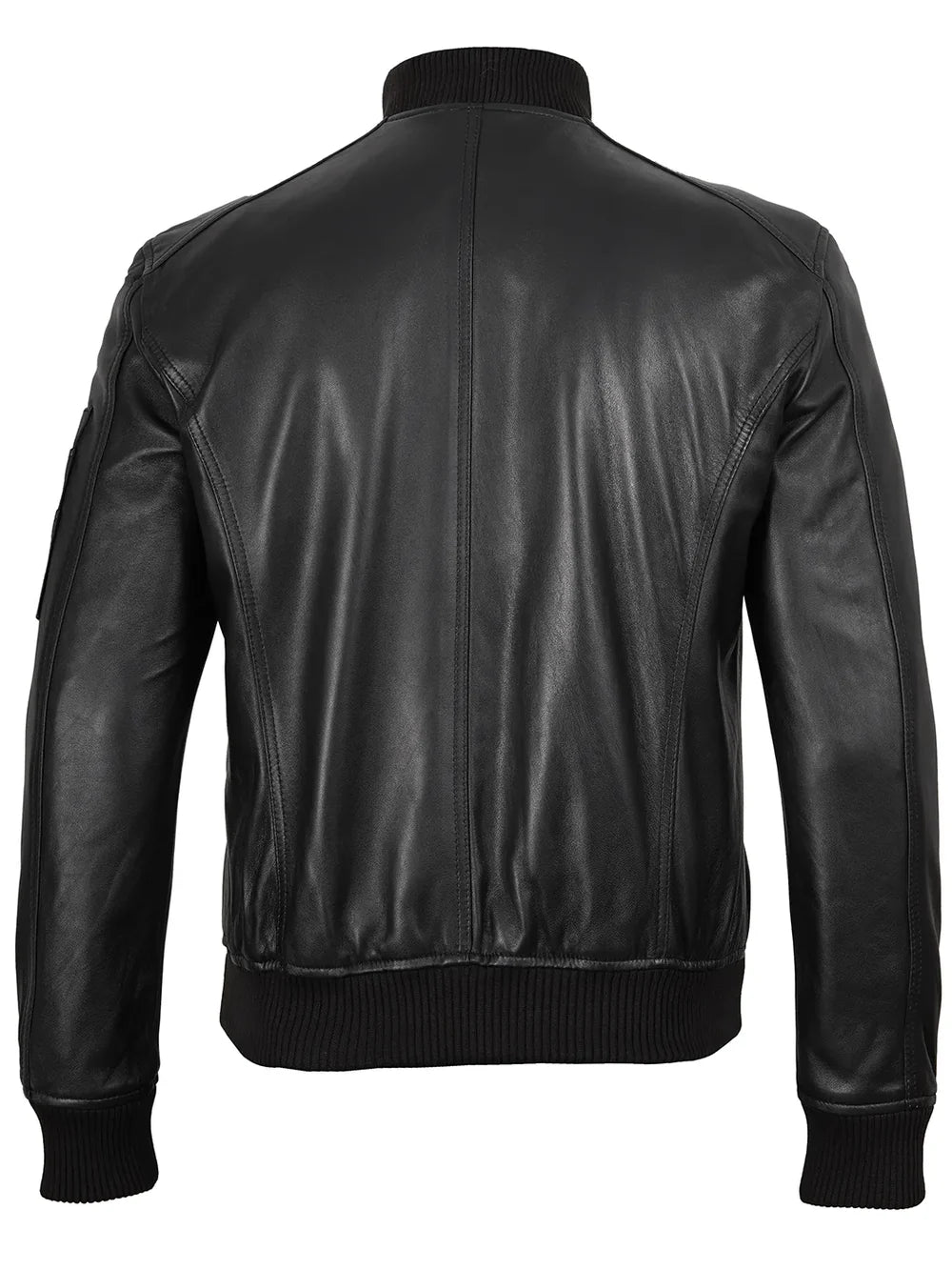 Bryan Mens Black Real Lambskin Bomber Leather Jacket