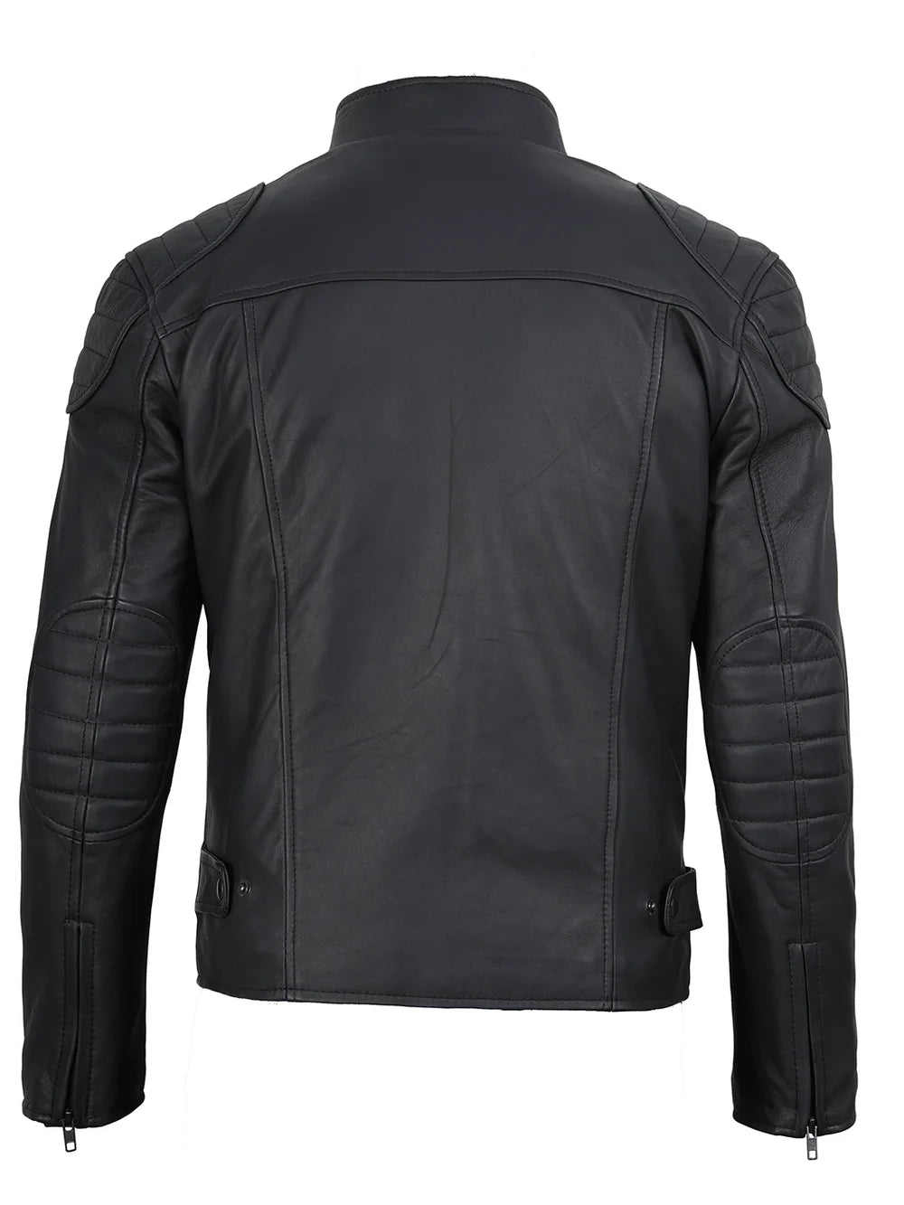 Vermont Men's Matte Black Biker Style Leather Jacket