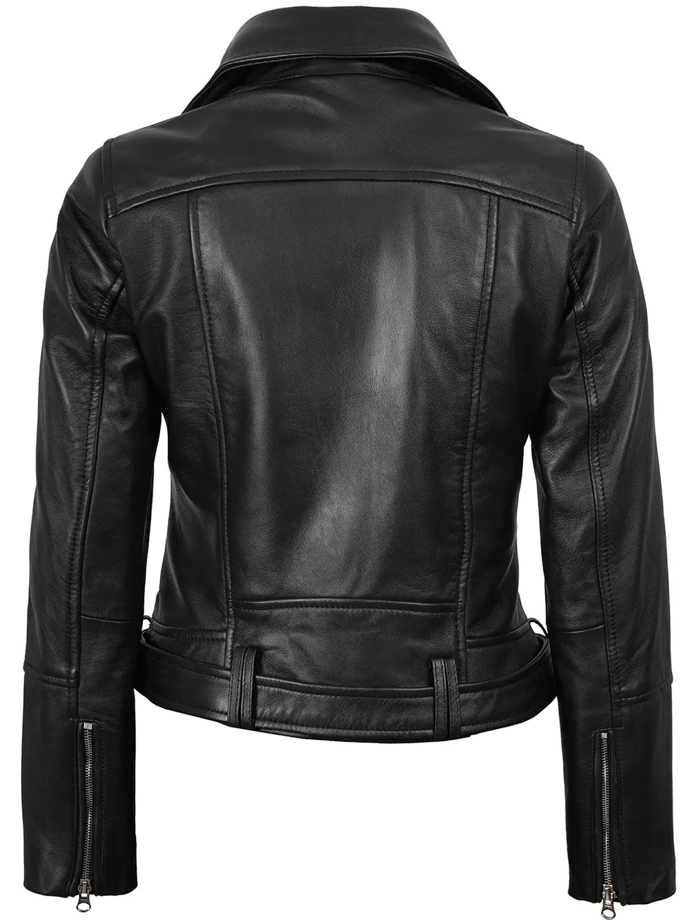 Womens Asymmetrical Black Biker Style Leather Jacket