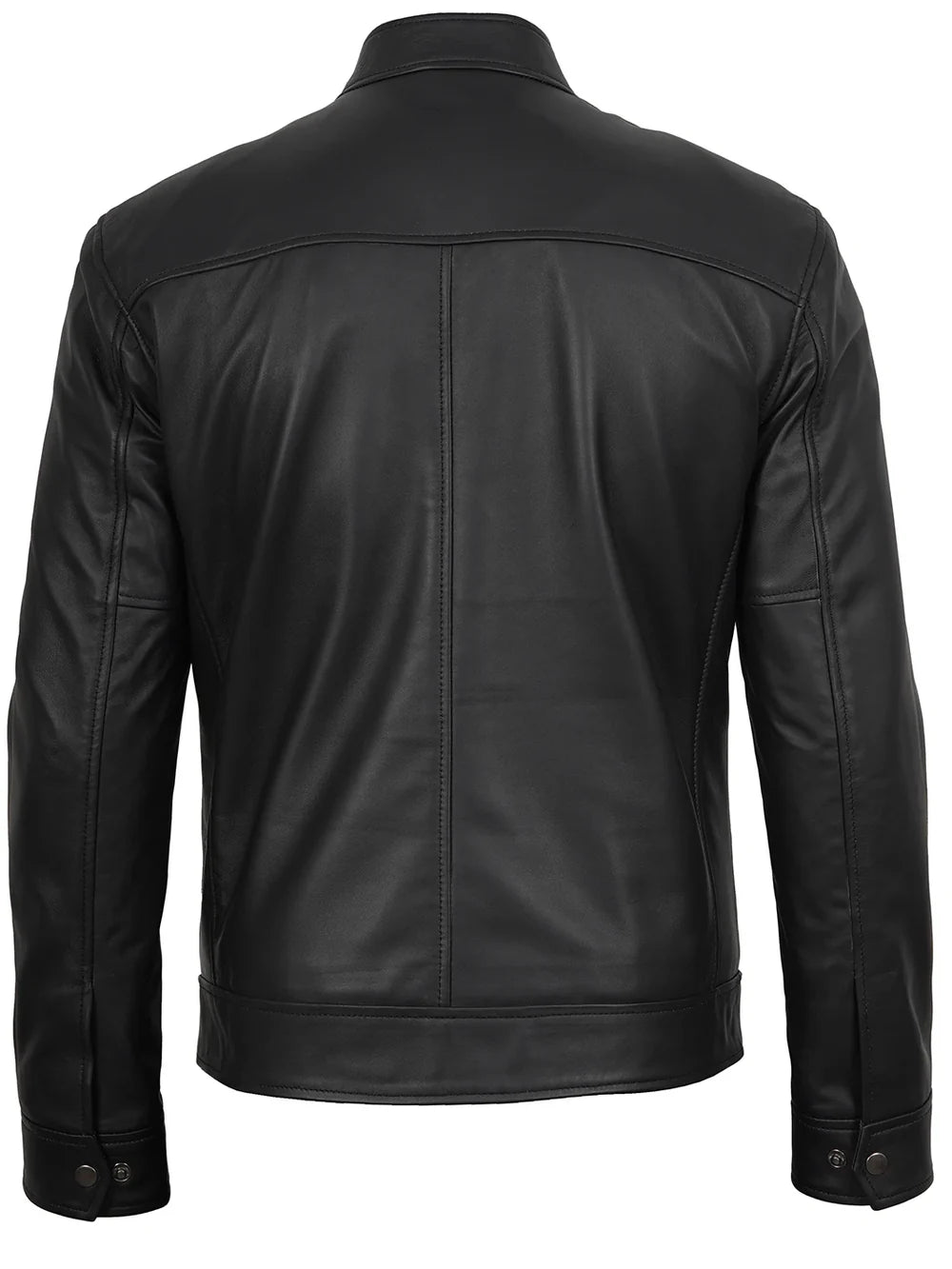 Bickford Men Black Cafe Racer Style Real Leather Jacket