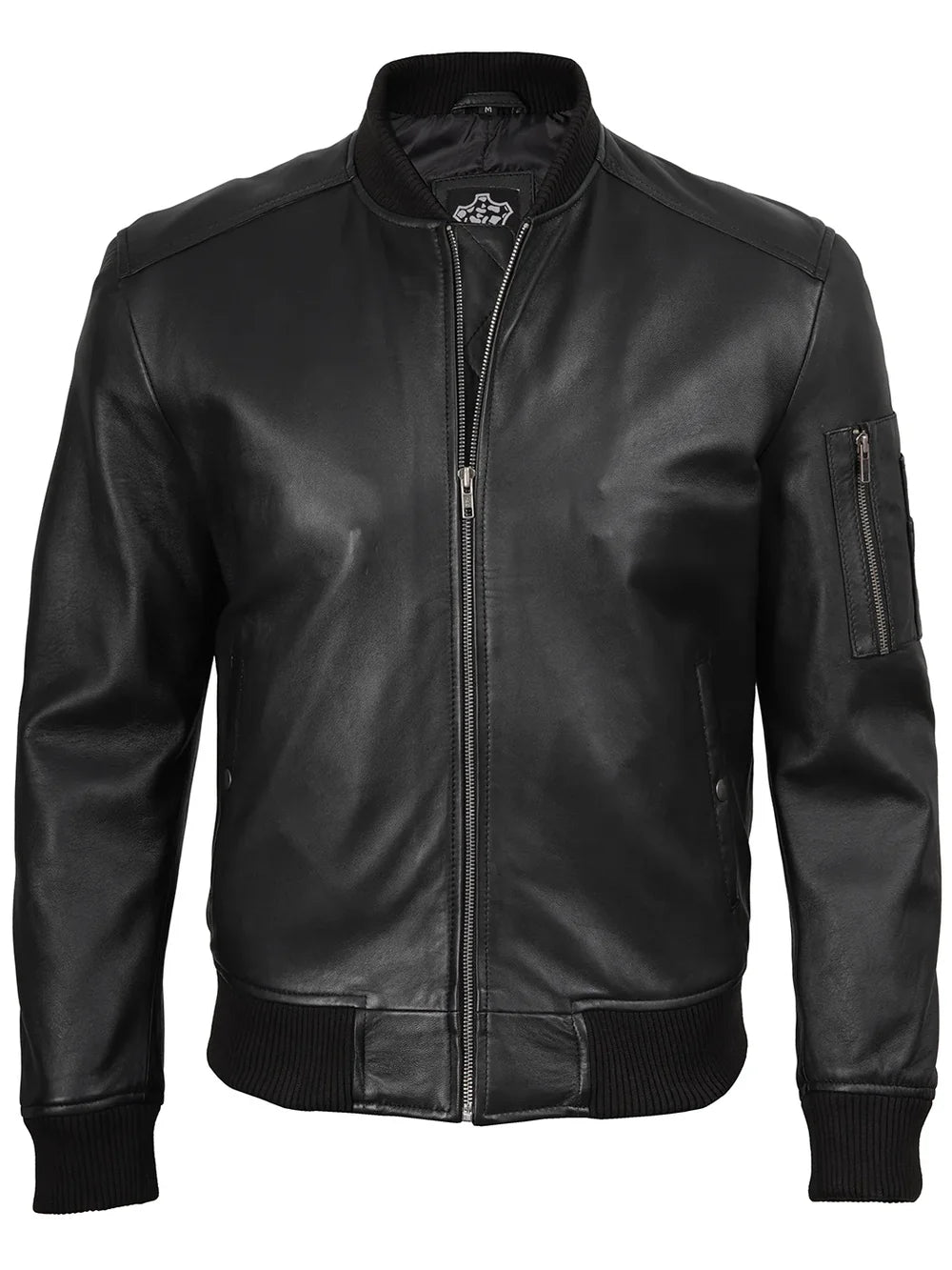 Bryan Mens Black Real Lambskin Bomber Leather Jacket