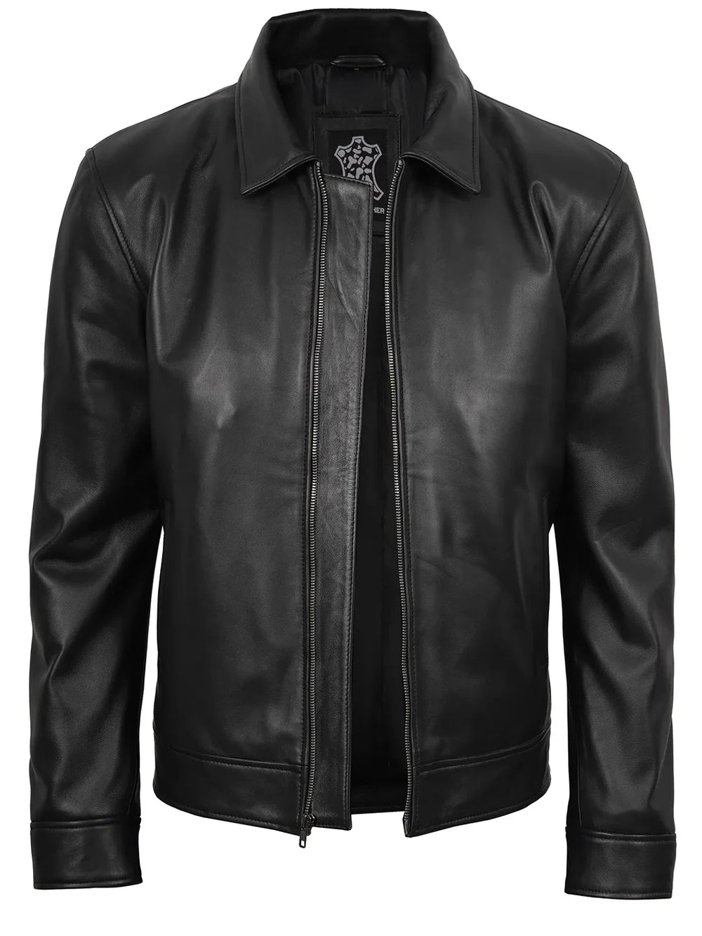 Tony Men's Black Harrington Real Leather Jacket