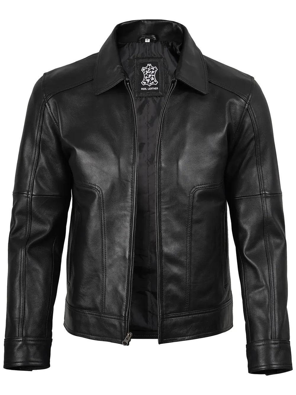 Thomas Men's Harrington Vintage Black Leather Jacket