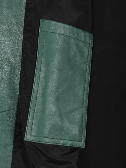 Kandis Women's Green Real Leather Car Coat