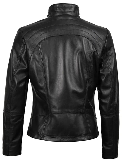 Acerra Women's Black Biker Style Jacket