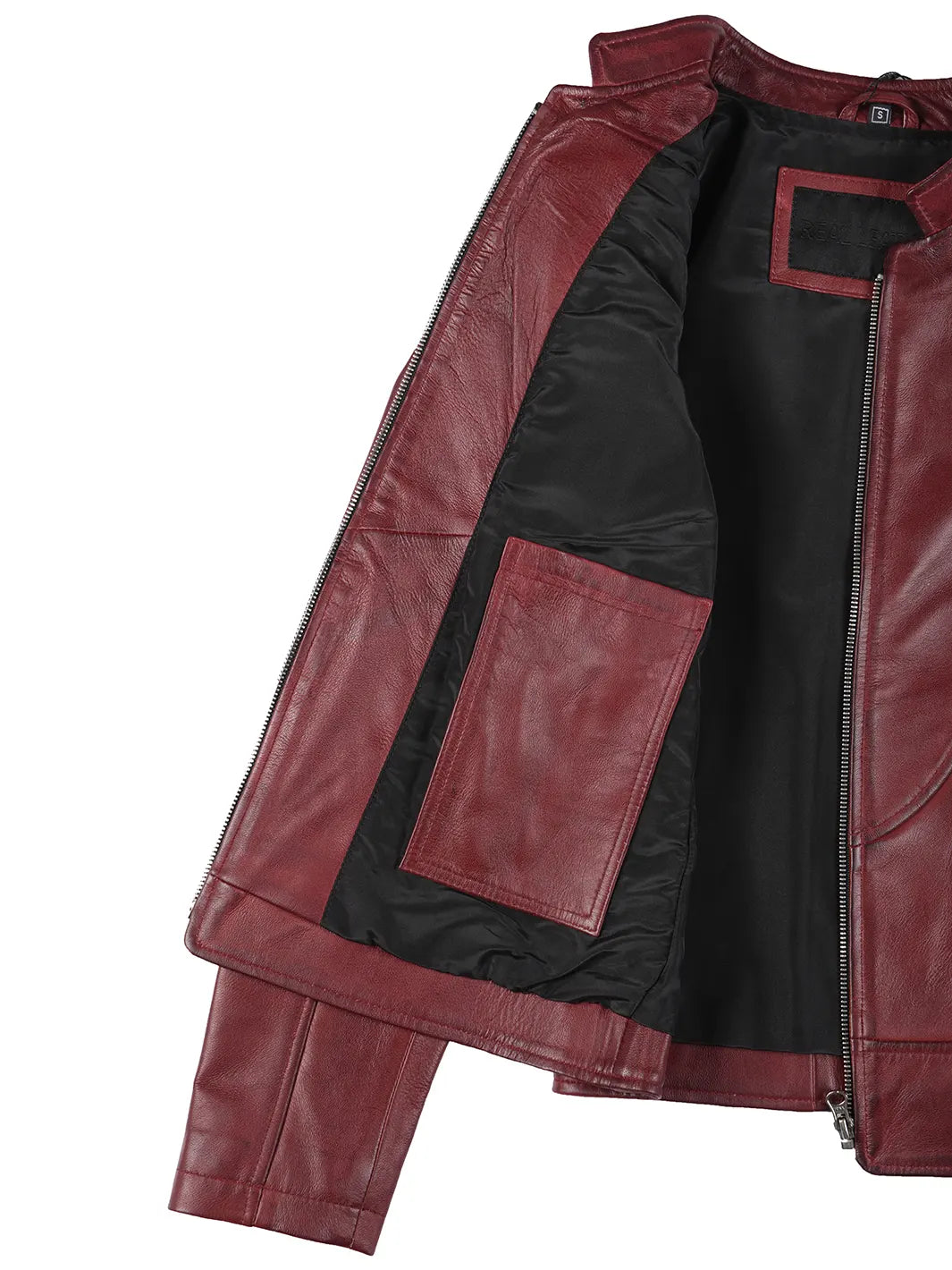 Amy Women's Maroon Leather Jacket