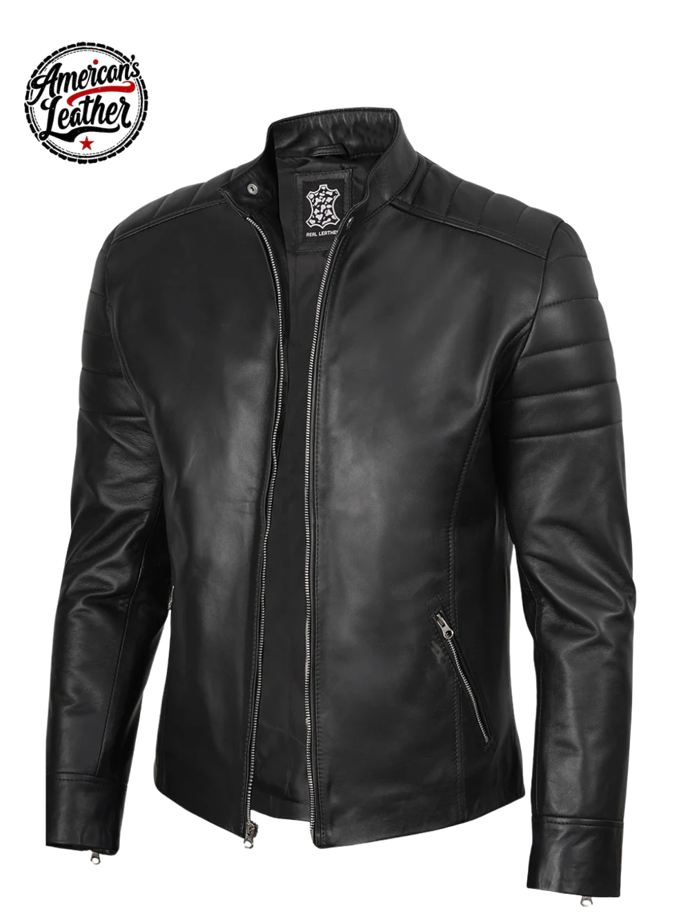 Carrie Men's Black Cafe Racer Style Leather Jacket
