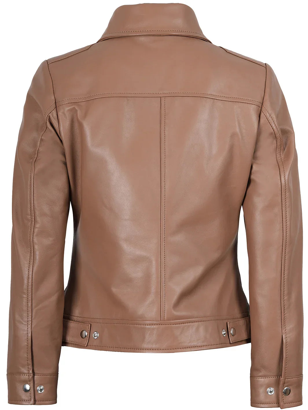 Women’s Mocha Brown Real Leather Harrington Jacket