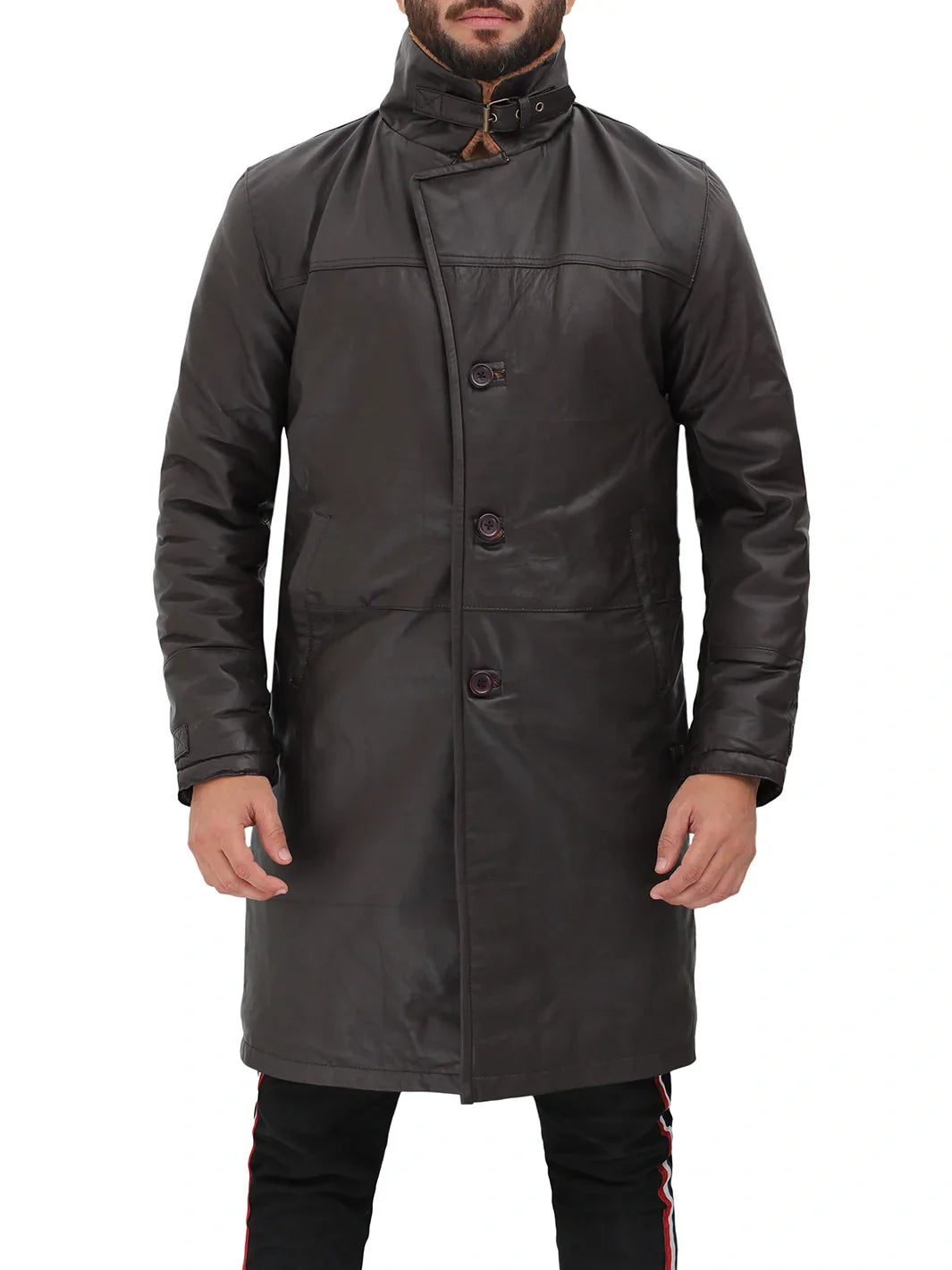 Turlock Men's Dark Brown 3/4 Shearling Coat