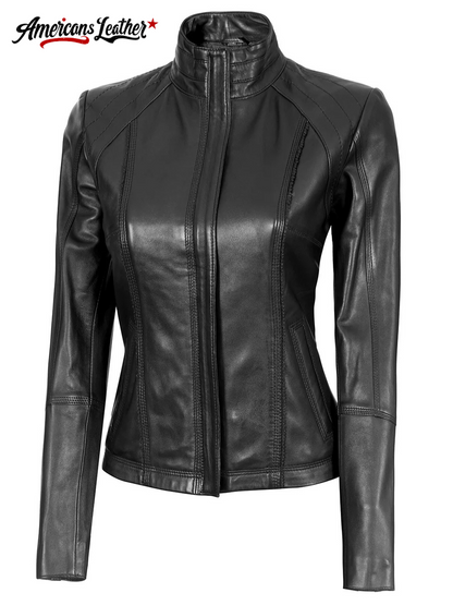 Aldo Womens Asymmetrical Black Leather Jacket