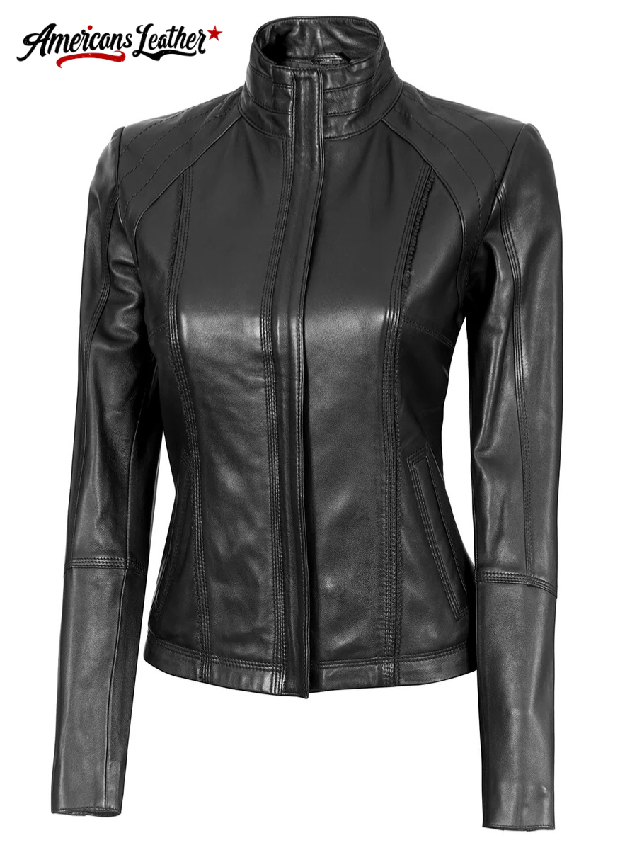 Aldo Womens Asymmetrical Black Leather Jacket
