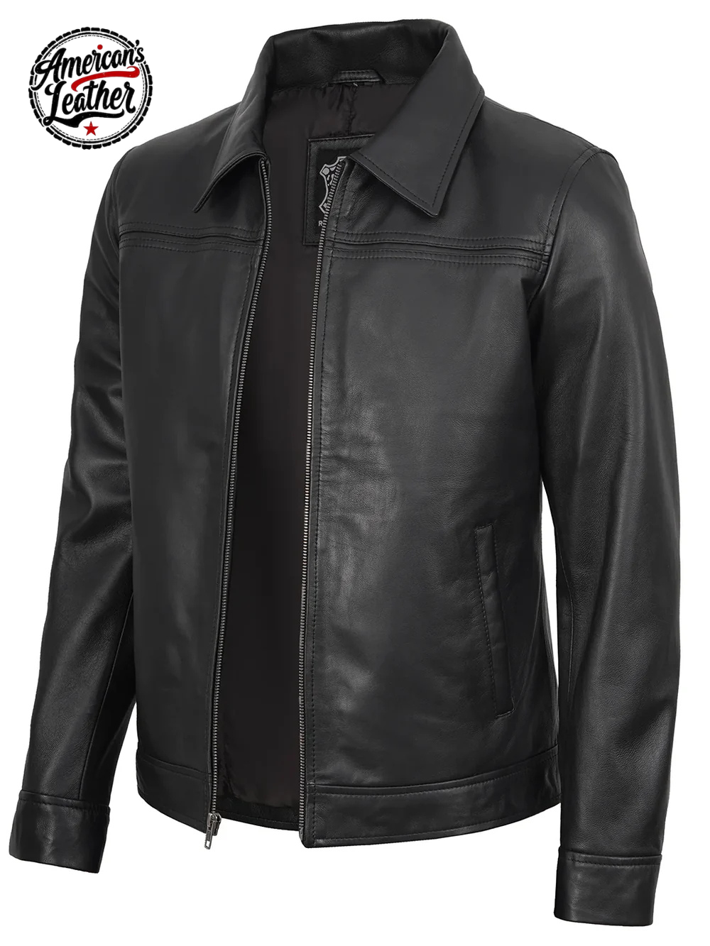 Mark Men's Harrington Black Lambskin Leather Jacket